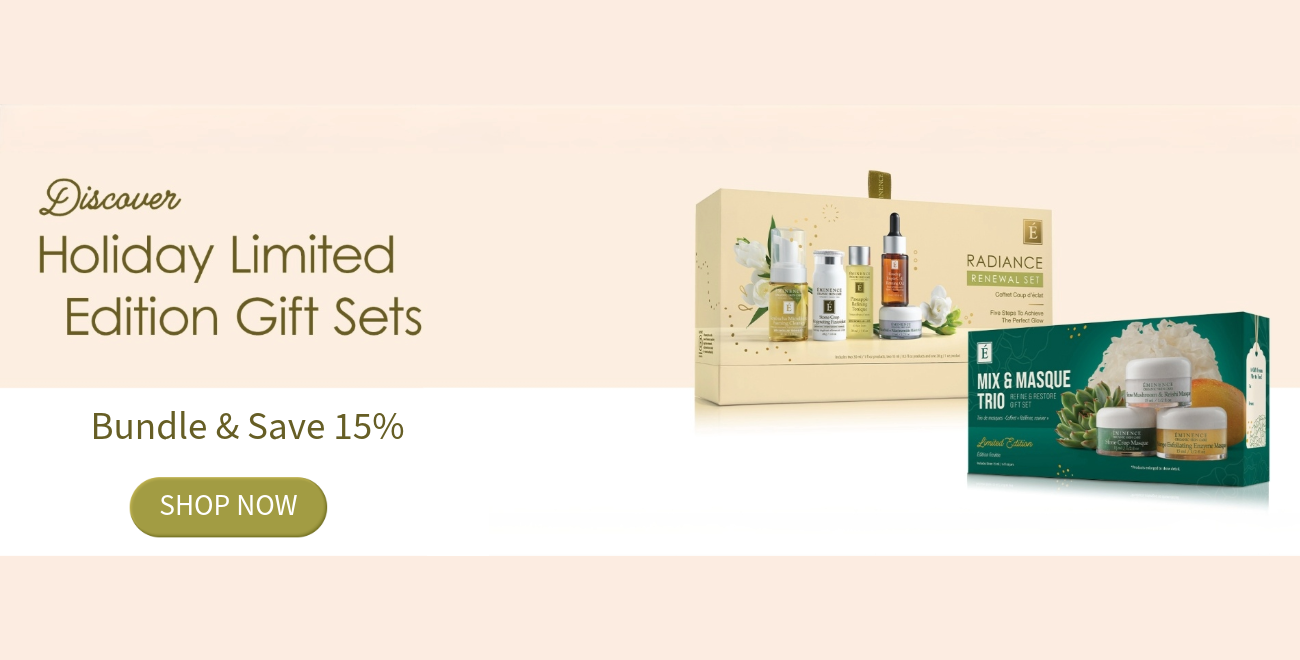 Eminence Organics Holiday LImited Edition Gift Sets homepage mobile banner