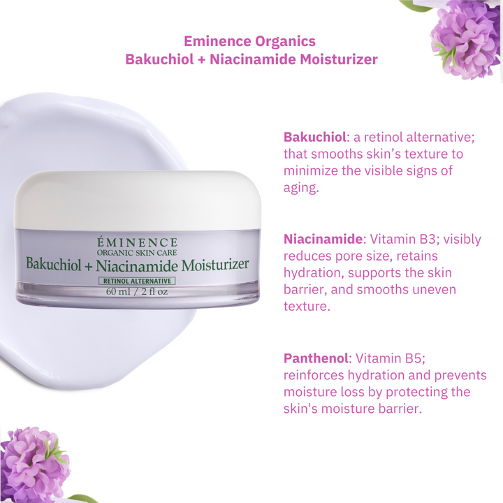 Eminence Organics Bakuchiol + Niacinamide Moisturizer infographic 2