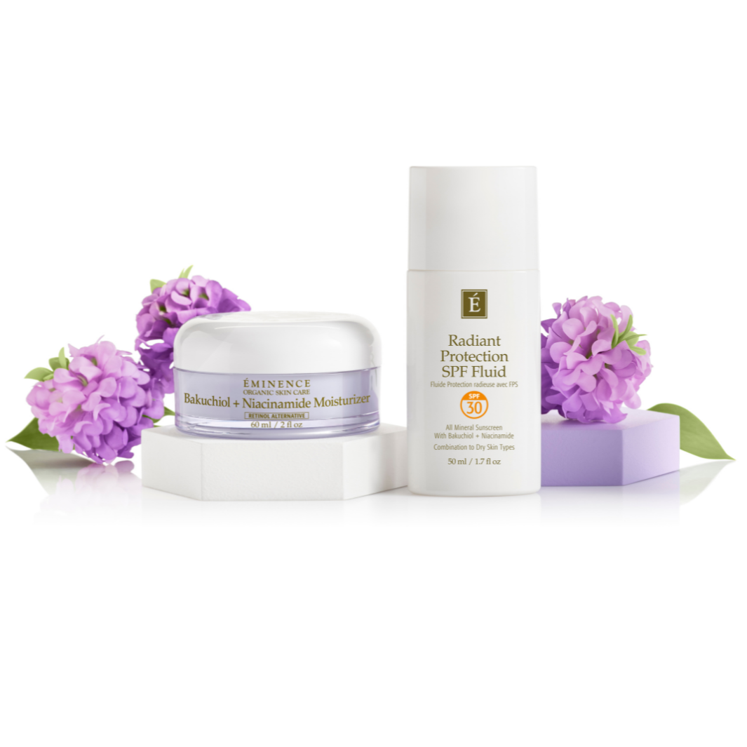 Eminence Organics Bakuchiol + Niacinamide Moisturizer collection flowers