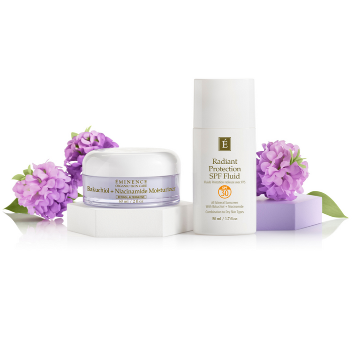 Eminence Organics Bakuchiol + Niacinamide Moisturizer collection flowers