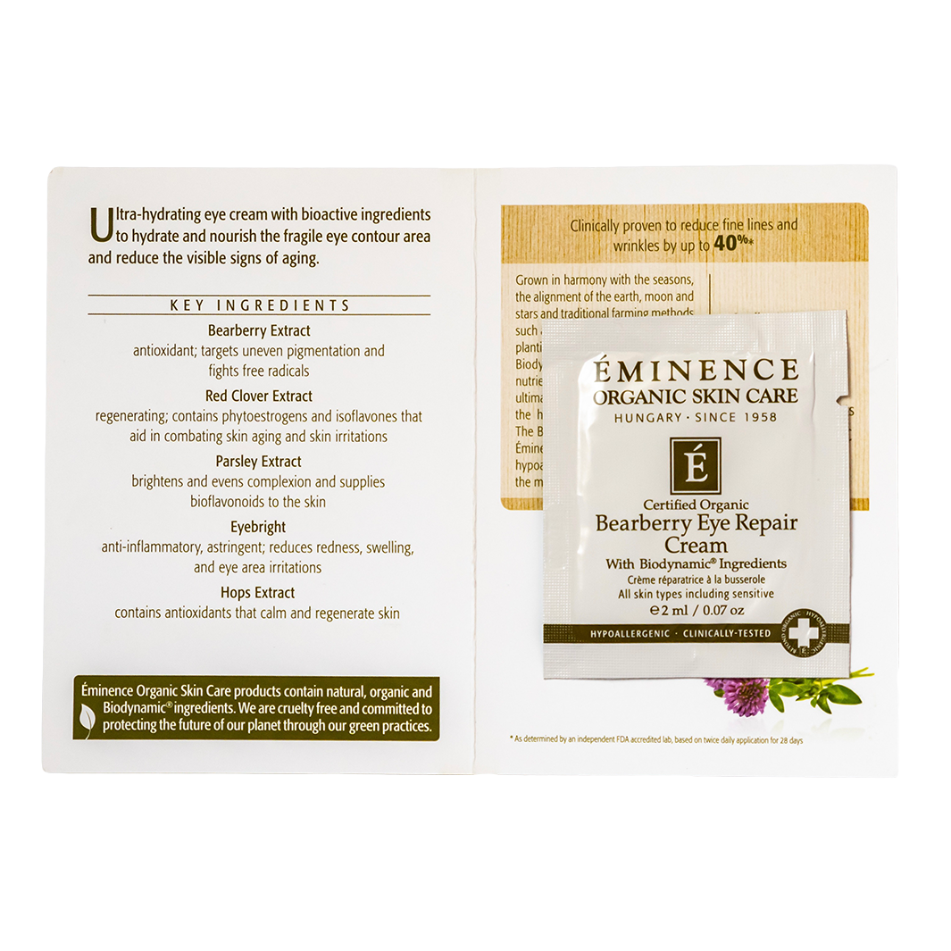 eminence organics bearberry eye repair cream sample