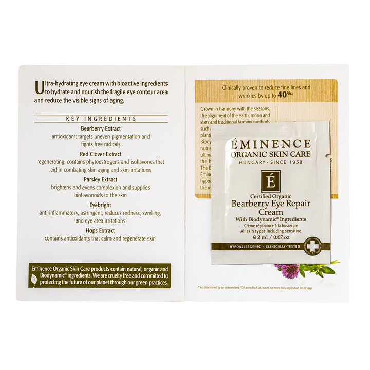 eminence organics bearberry eye repair cream sample