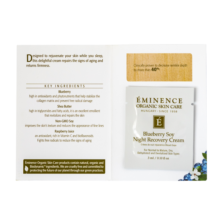 eminence organics blueberry soy night recovery cream sample