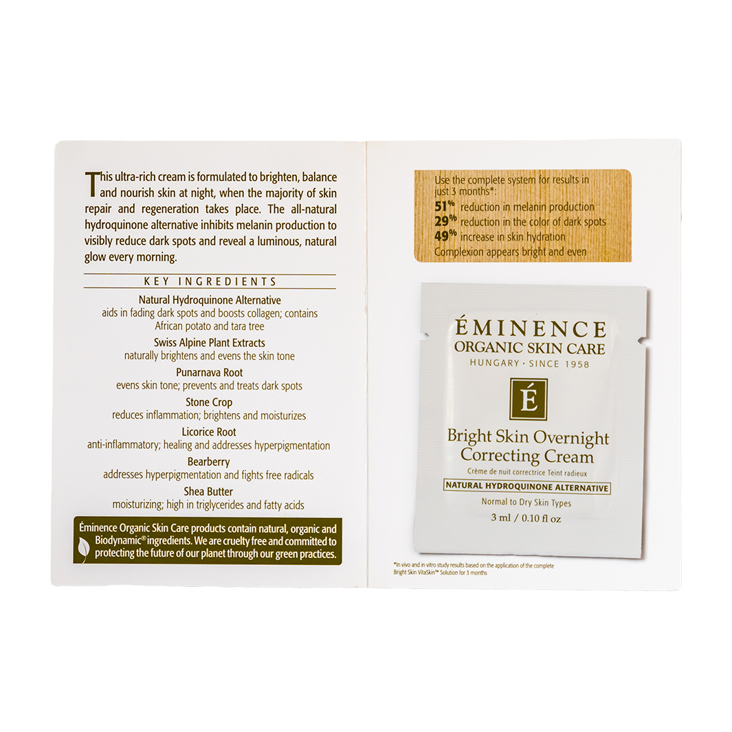 eminence organics bright skin overnight correcting cream sample