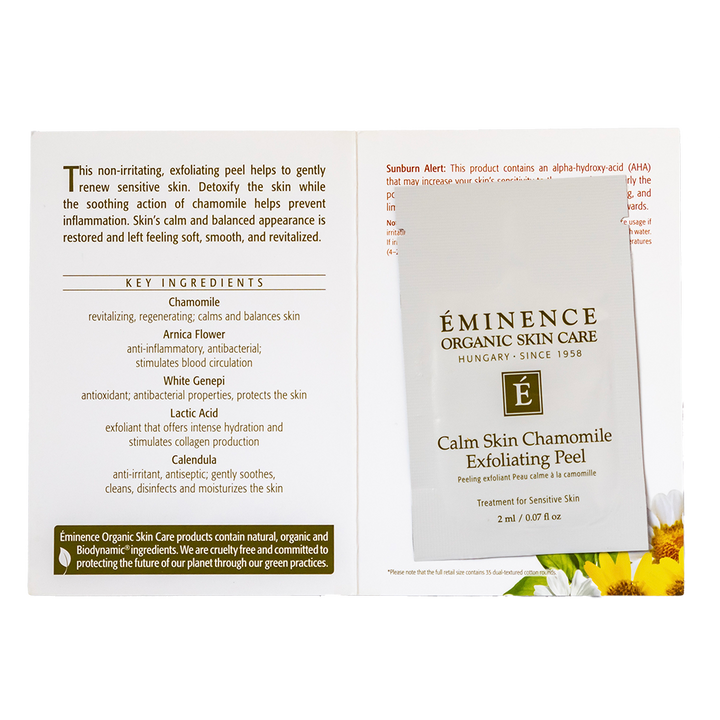 eminence organics calm skin chamomile exfoliating peel sample
