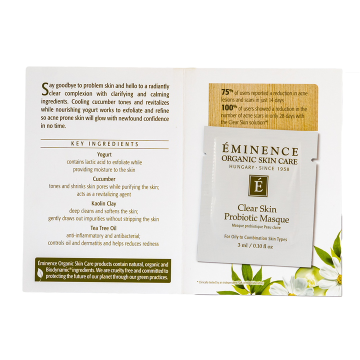 eminence organics clear skin probiotic masque sample 