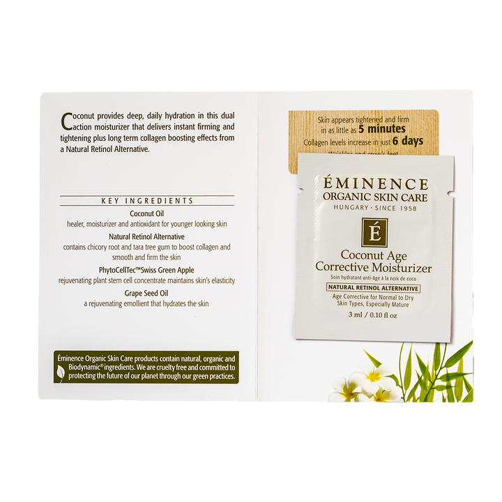 eminence organics coconut age corrective moisturizer sample