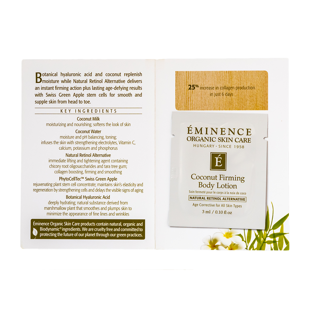 eminence organics coconut firming body lotion sample