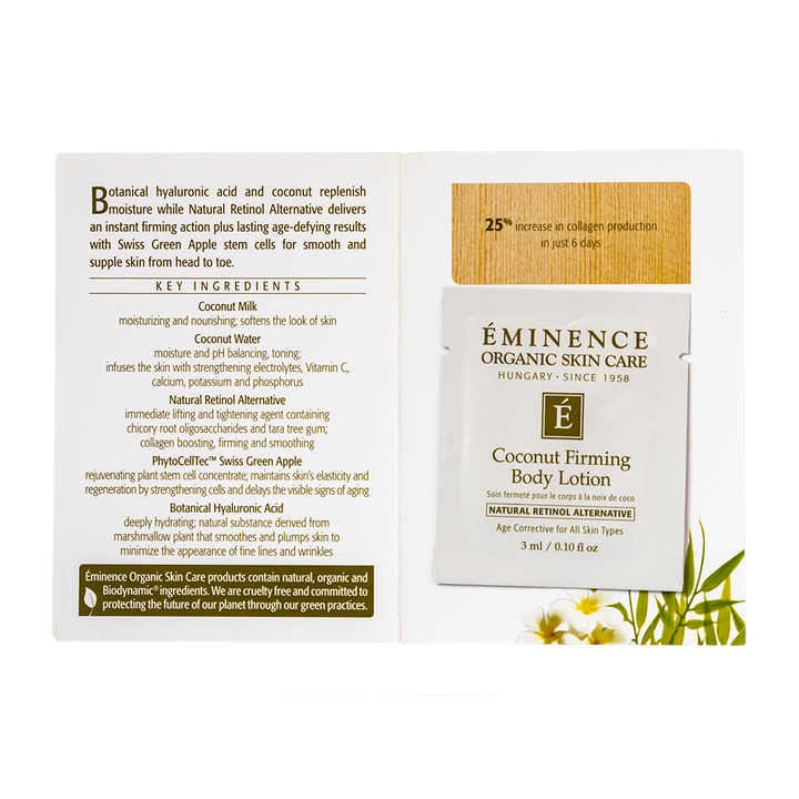 eminence organics coconut firming body lotion sample