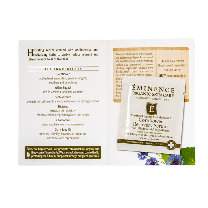 eminence organics cornflower recovery serum sample