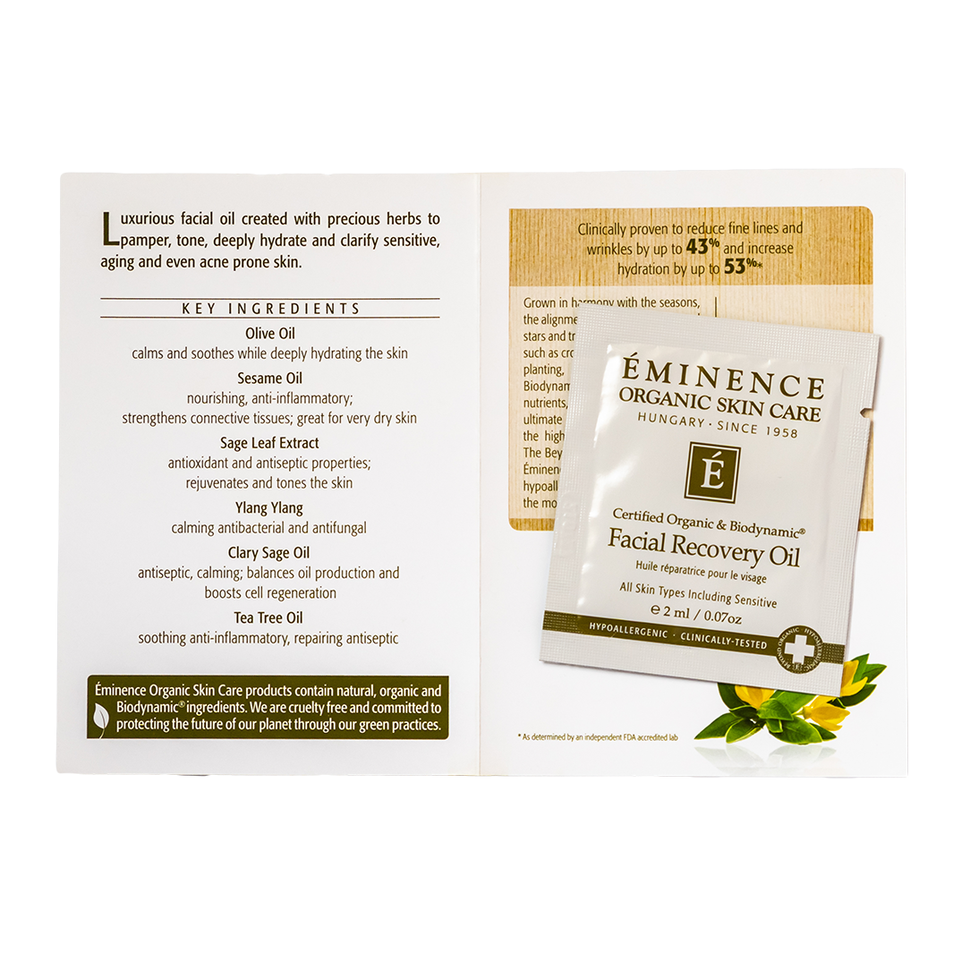 eminence organics facial recovery oil sample