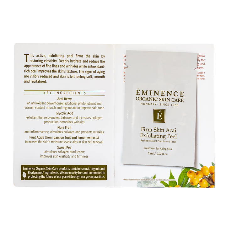 eminence organics firm skin acai exfoliating peel sample