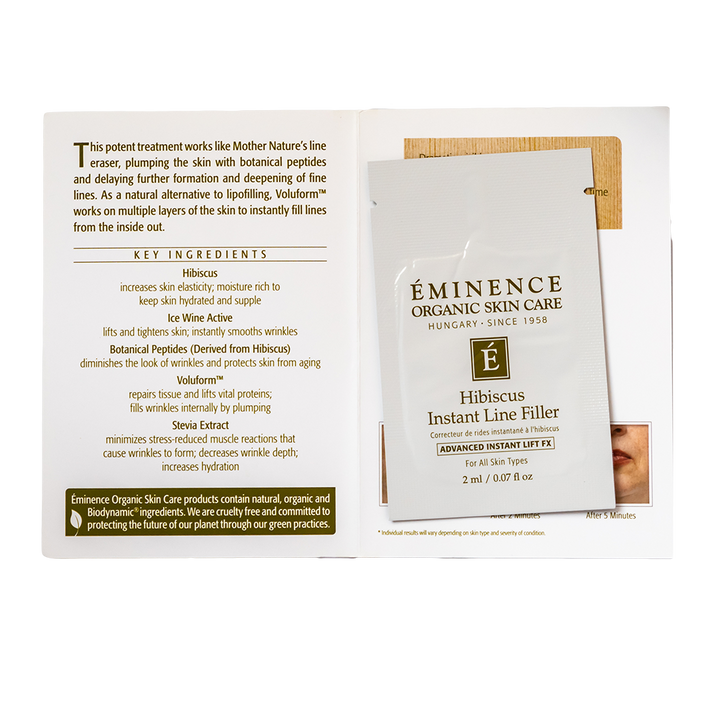 eminence organics hibiscus instant line filler sample