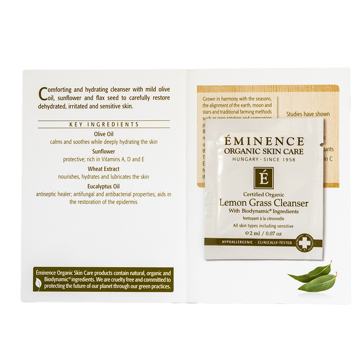 eminence organics lemon grass cleanser sample
