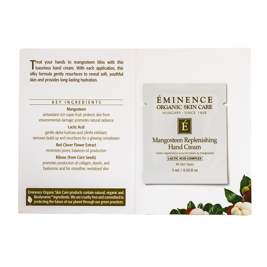 eminence organics mangosteen replenishing hand cream sample