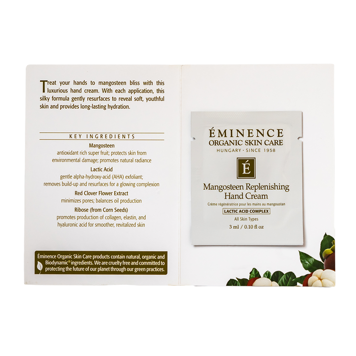 eminence organics mangosteen replenishing hand cream sample