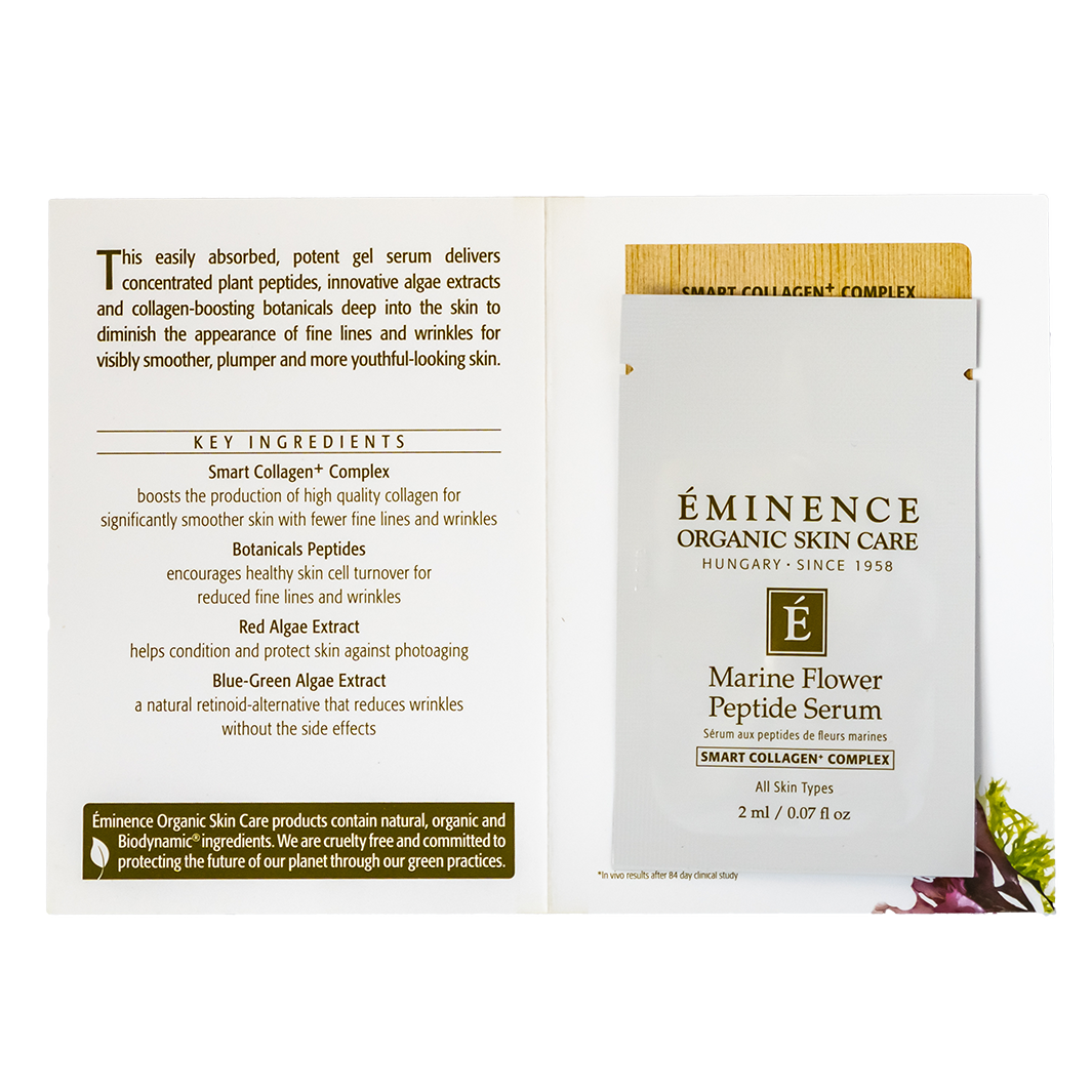 eminence organics marine flower peptide serum sample