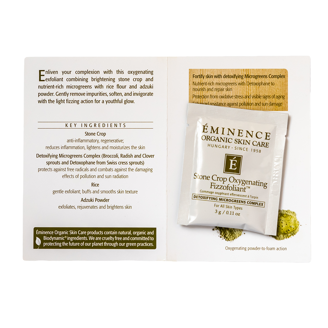 eminence organics stone crop oxygenating fizzofoliant sample