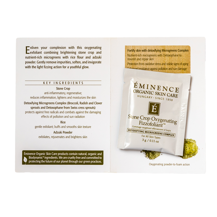 eminence organics stone crop oxygenating fizzofoliant sample