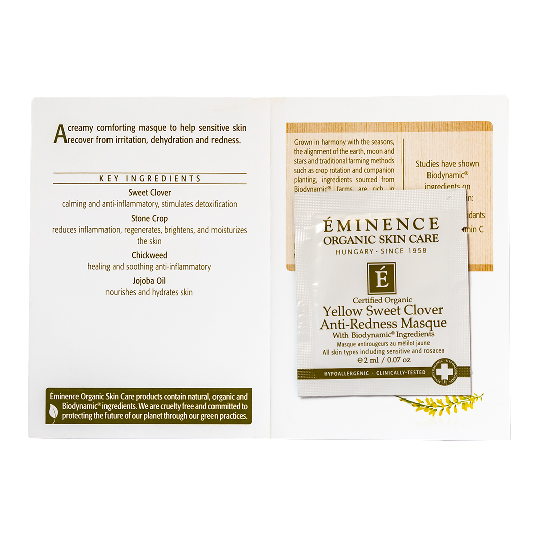 eminence organics yellow sweet clover anti redness masque sample