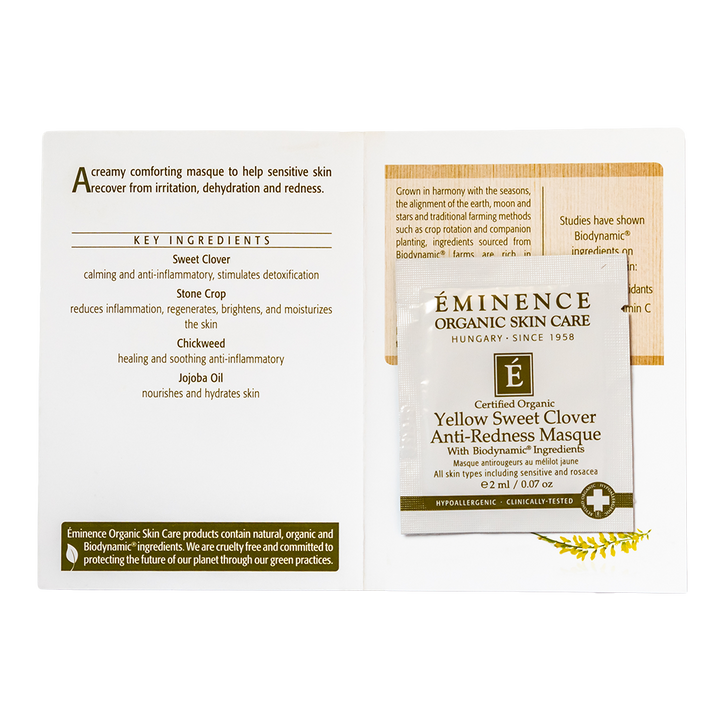 eminence organics yellow sweet clover anti redness masque sample