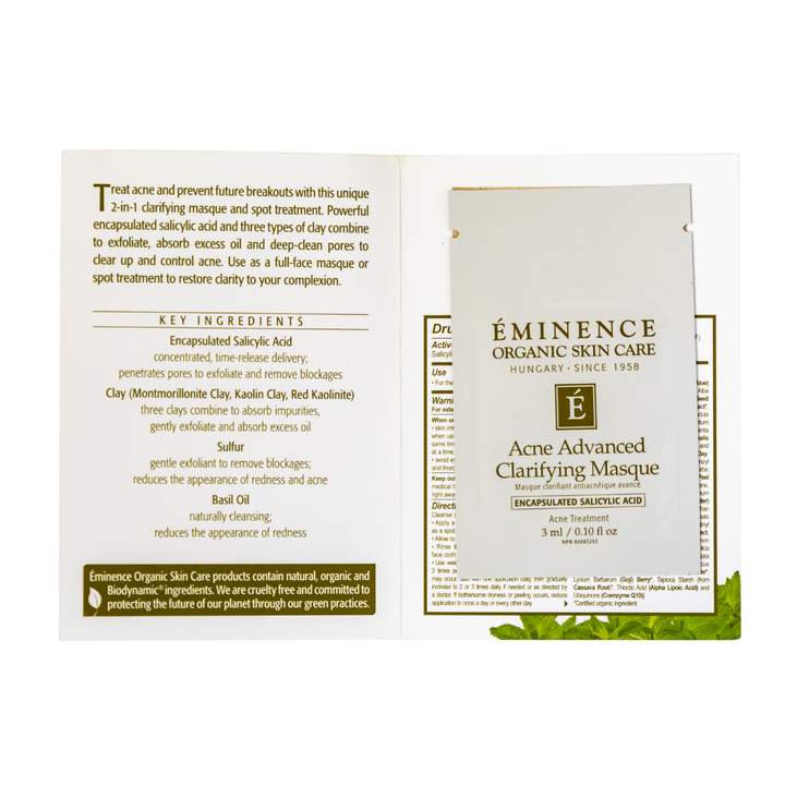 Eminence Organics Acne Advanced Clarifying Masque - Sample Size on a white back ground