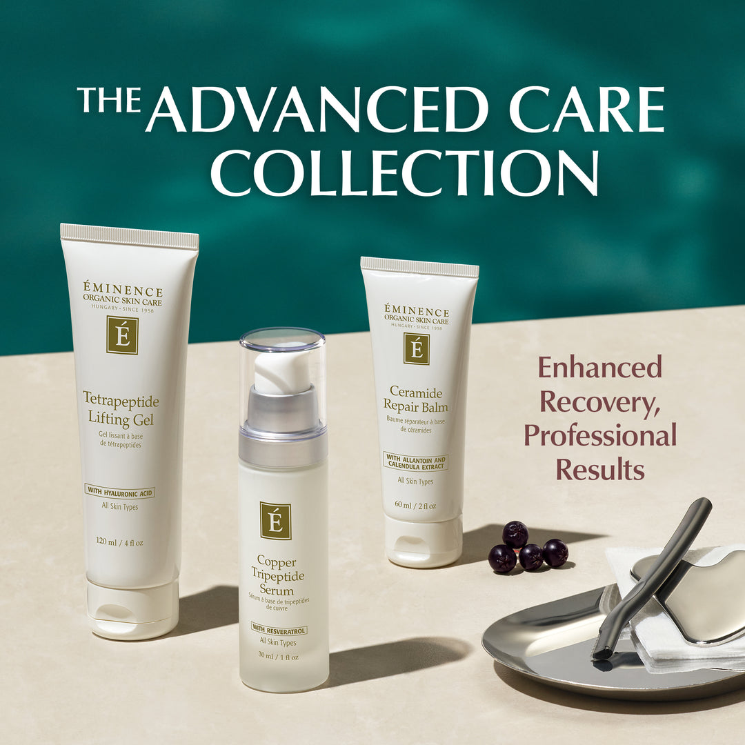 Eminence Organics Advanced Care Collection infographic