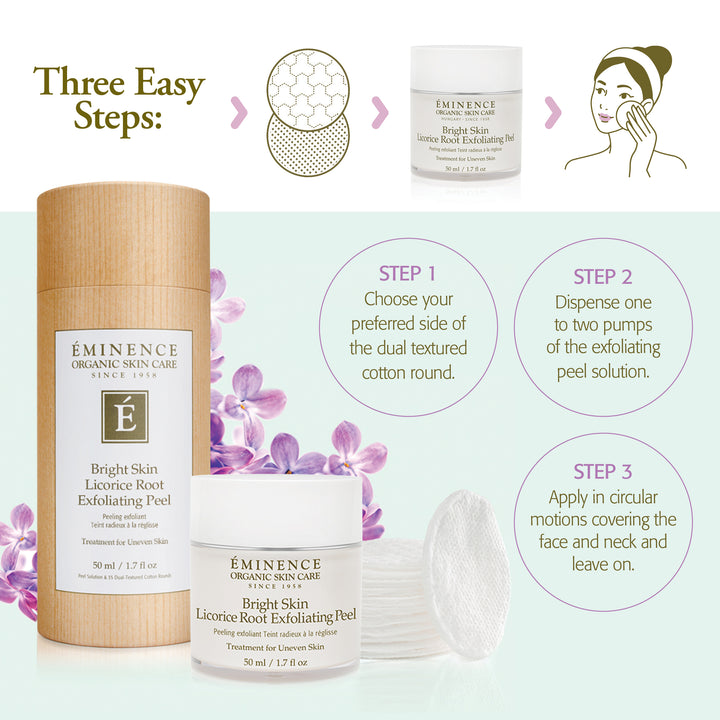 Eminence Organics Bright Skin Licorice Root Exfoliating Peel how to apply