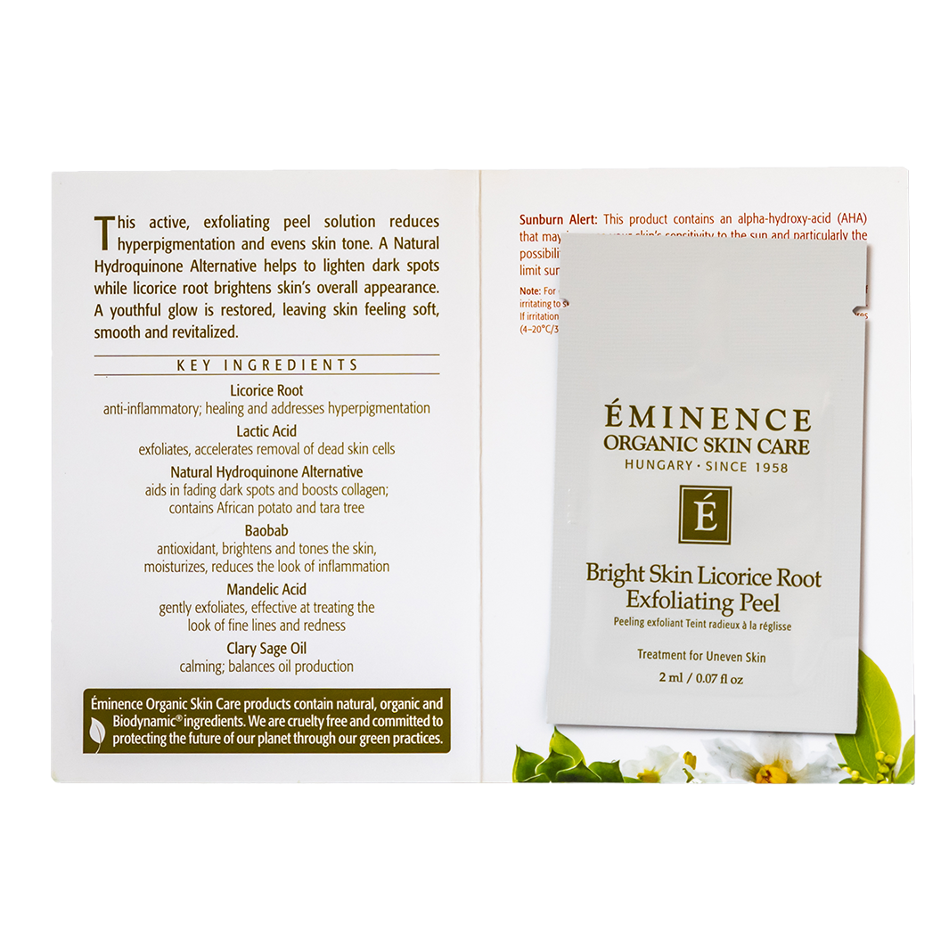 Eminence Organics Bright Skin Licorice Root Exfoliating Peel sample size