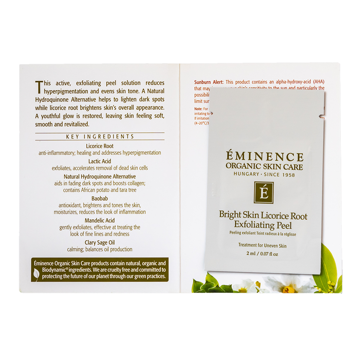 Eminence Organics Bright Skin Licorice Root Exfoliating Peel sample size
