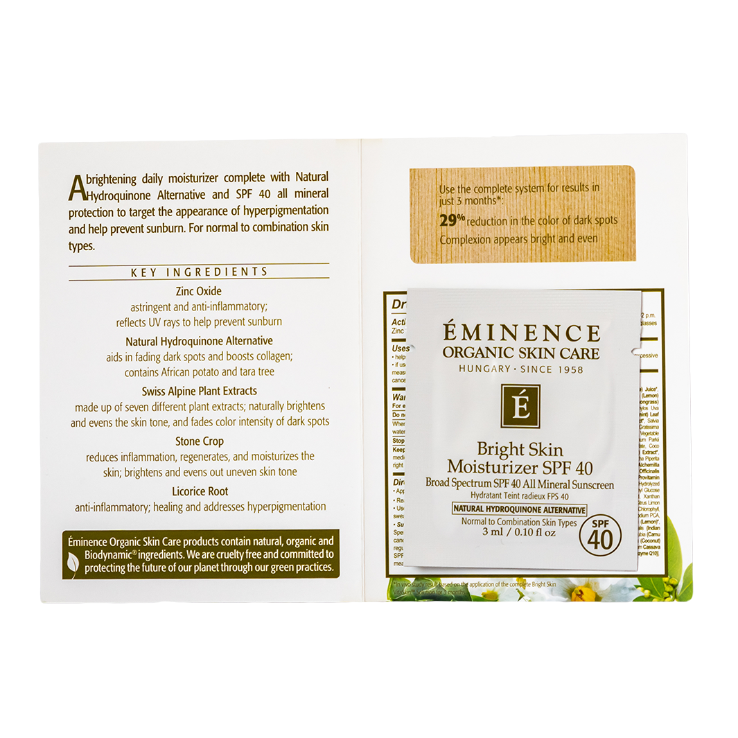 Eminence Organics Bright Skin Moisturizer SPF 40 sample size 