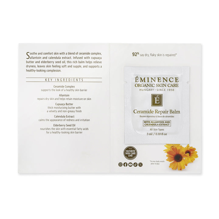 Eminence Organics Ceramide Repair Balm sample size on a white background