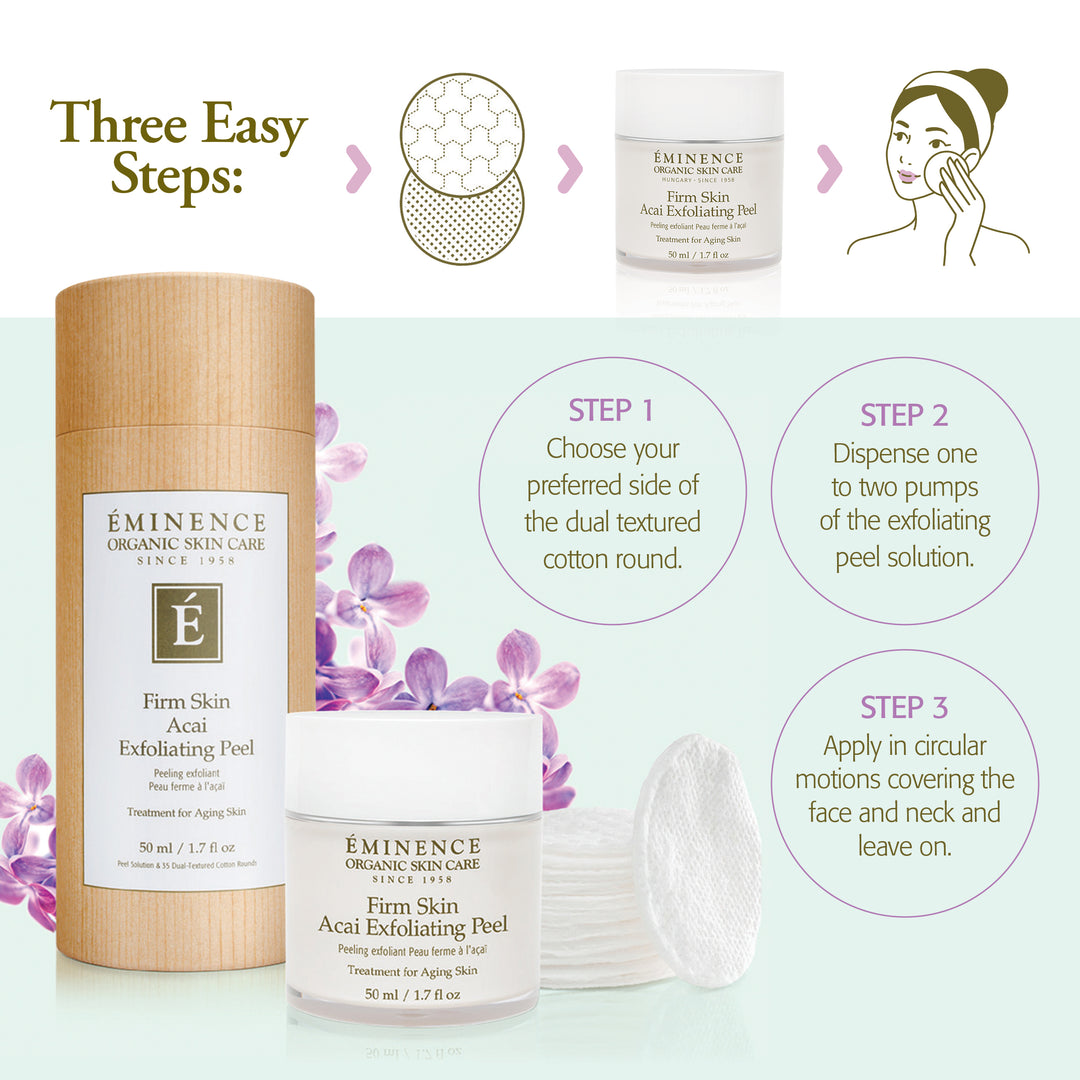 Eminence Organics Firm Skin Acai Exfoliating Peel how to apply