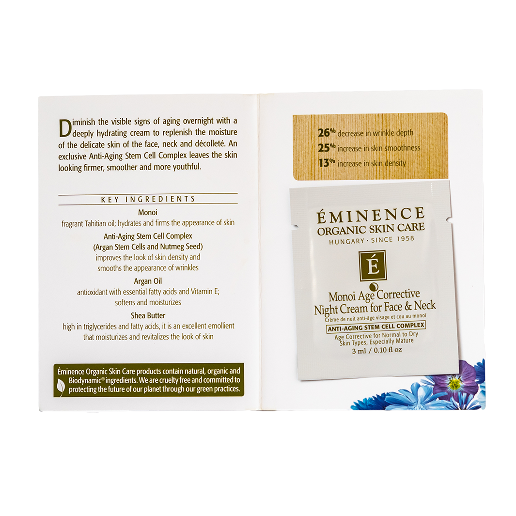 Eminence Organics Monoi Age Corrective Night Cream for Face & Neck sample size