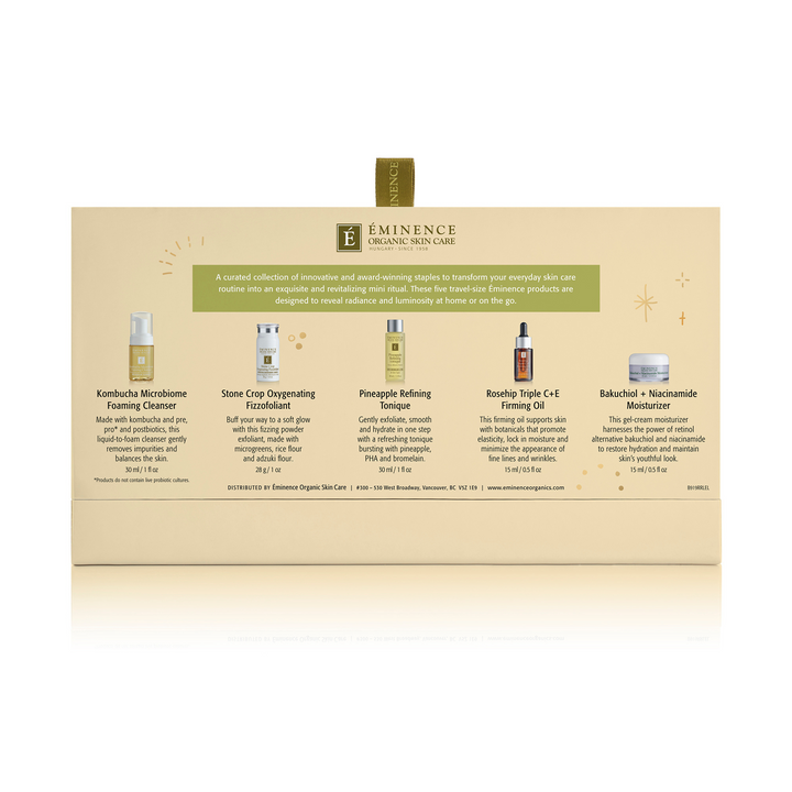 Eminence Organics Radiance Renewal Gift Set - Limited Edition  back of the box on a white background