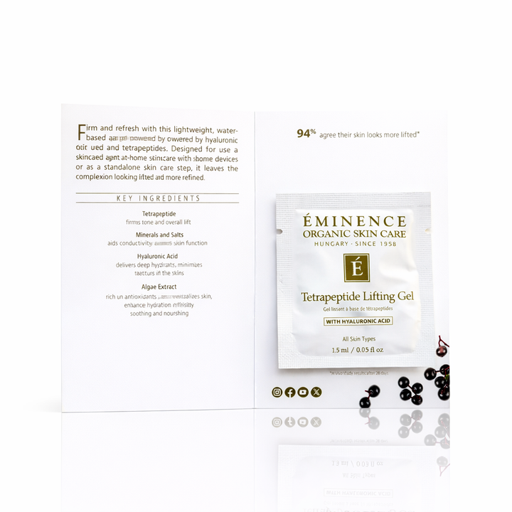 Eminence Organics Tetrapeptide Lifting Gel sample size on a white background