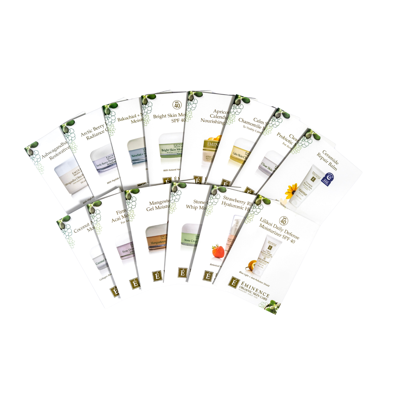 Eminence Organics Find Your Moisturizer Sample Set on a white background