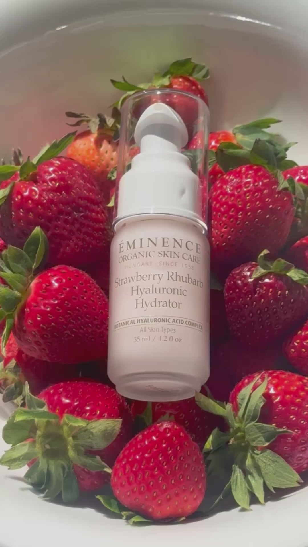 eminence organics strawberry rhubarb hyaluronic hydrator social media video