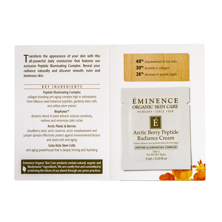 eminence organics arctic berry peptide radiance cream sample