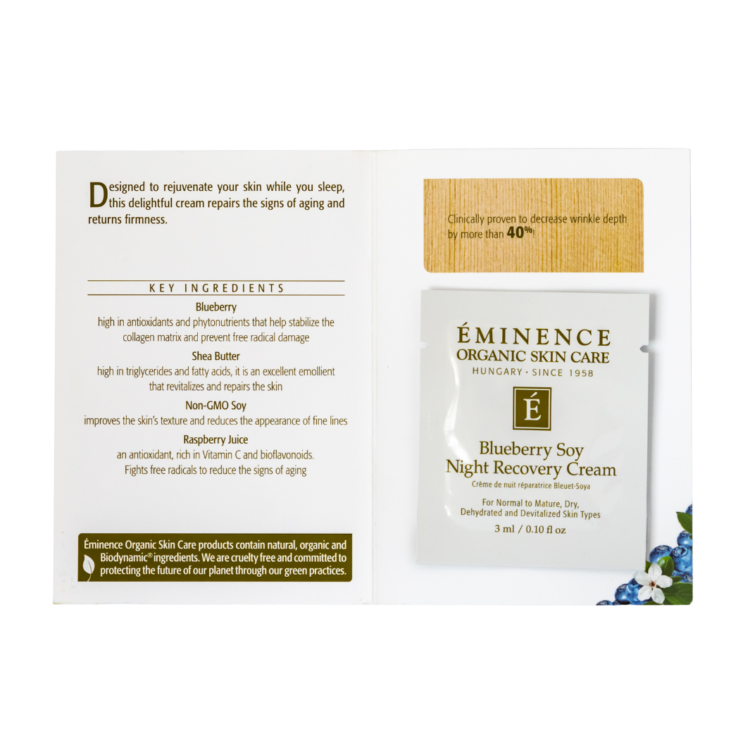 eminence organics blueberry soy night recovery cream sample