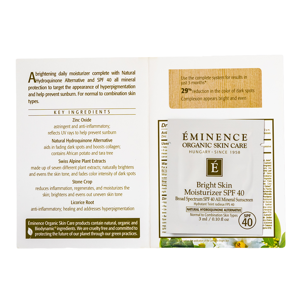 eminence organics bright skin moisturizer spf 40 sample