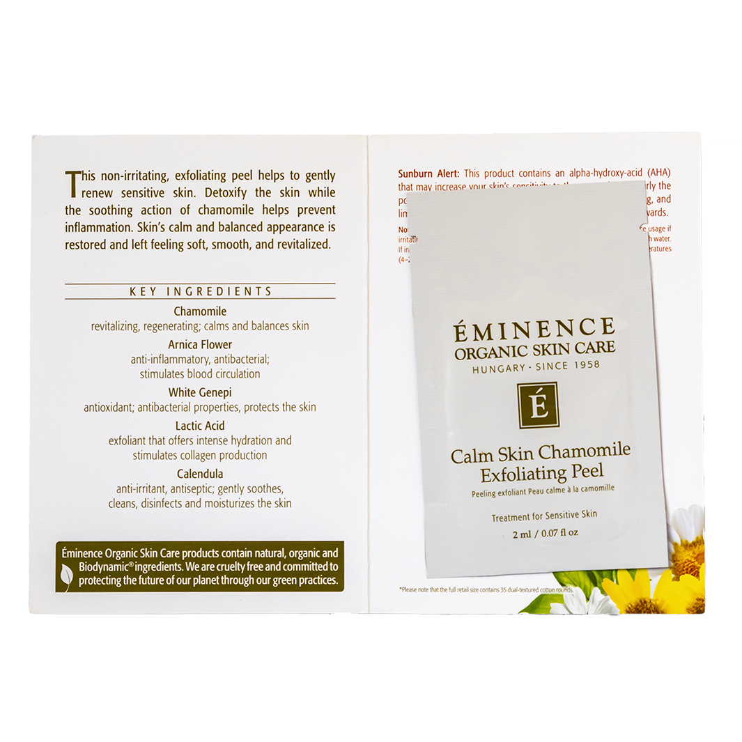 eminence organics calm skin chamomile exfoliating peel sample