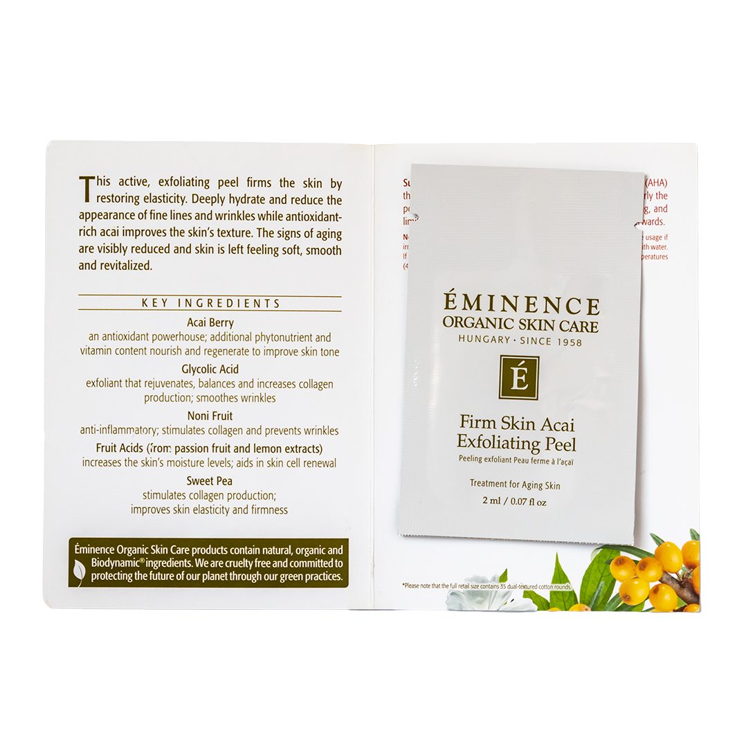 eminence organics firm skin acai exfoliating peel sample