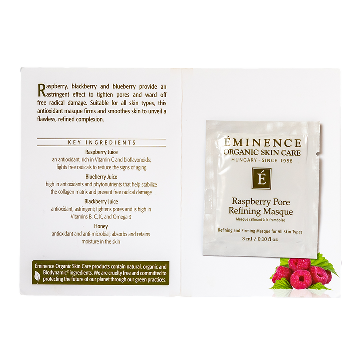 eminence organics raspberry pore refining masque sample