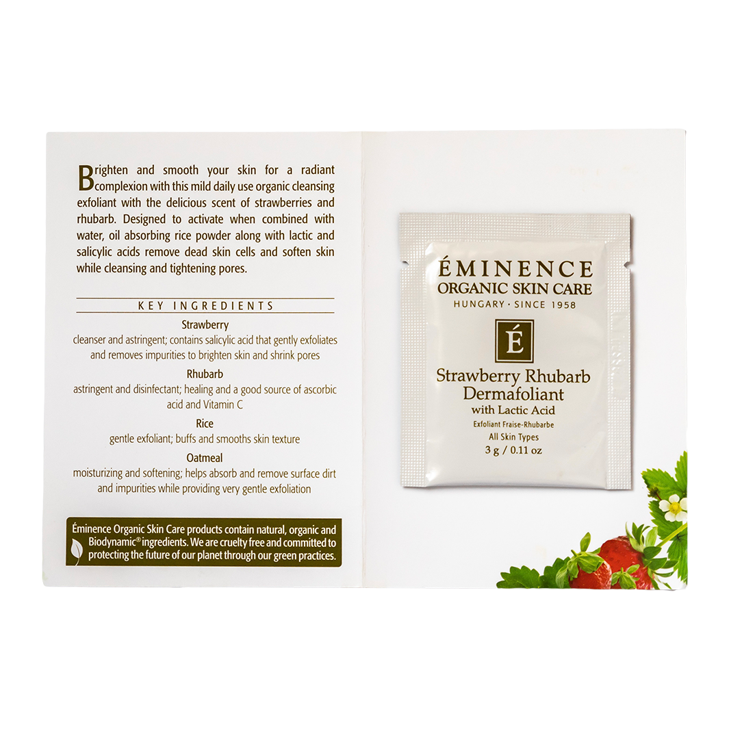 eminence organics strawberry rhubarb dermafoliant sample