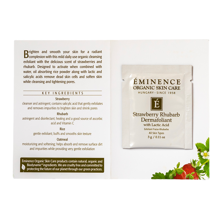 eminence organics strawberry rhubarb dermafoliant sample